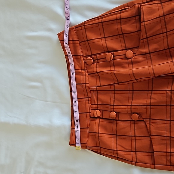 Unique vintage orange plaid wide leg pants Size XS - Picture 10 of 11